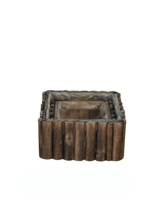 2-piece square wooden box set