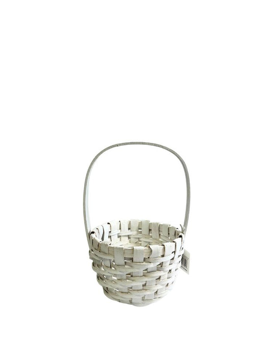 6 inch white round basket