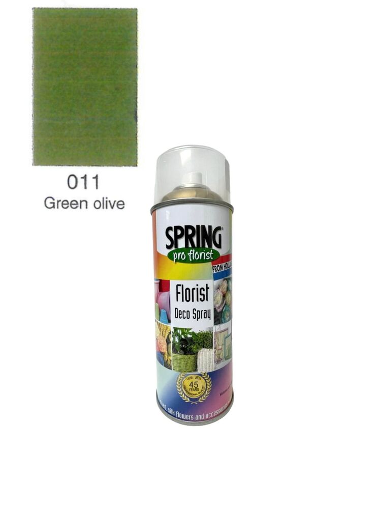 011 green olive floral spray color can