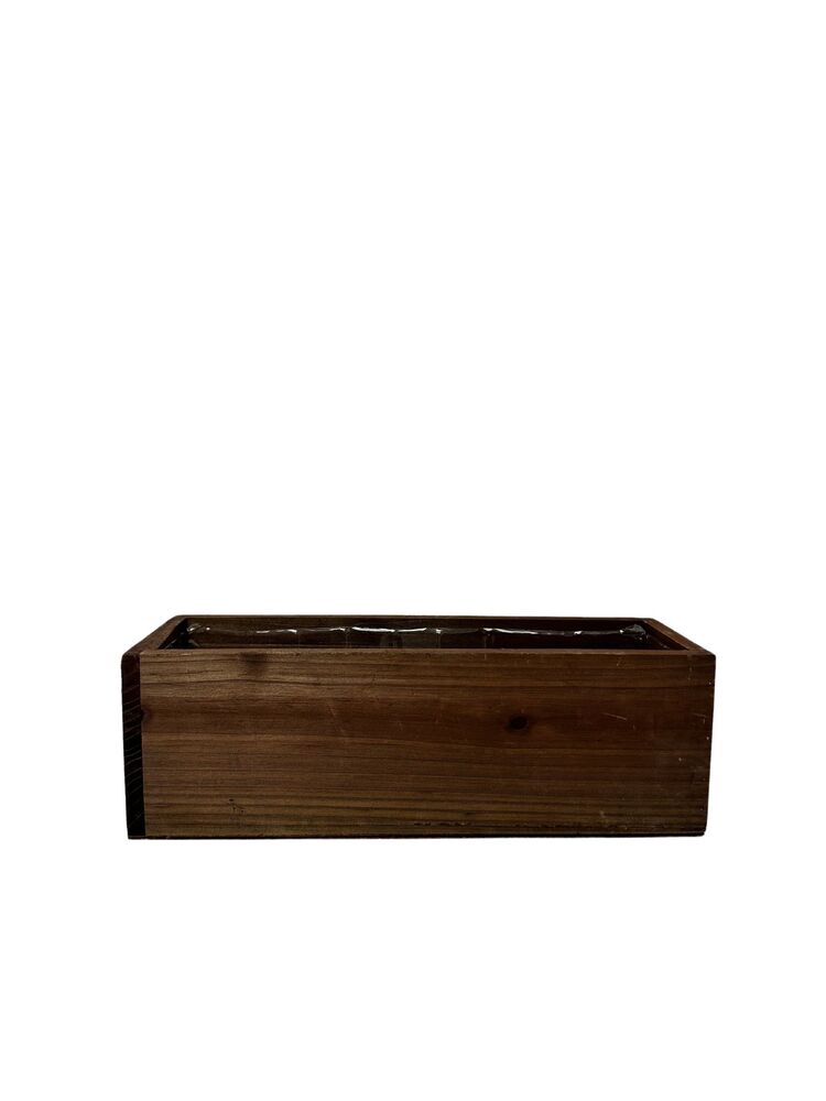 4 inch mahogany rectangle wooden planter