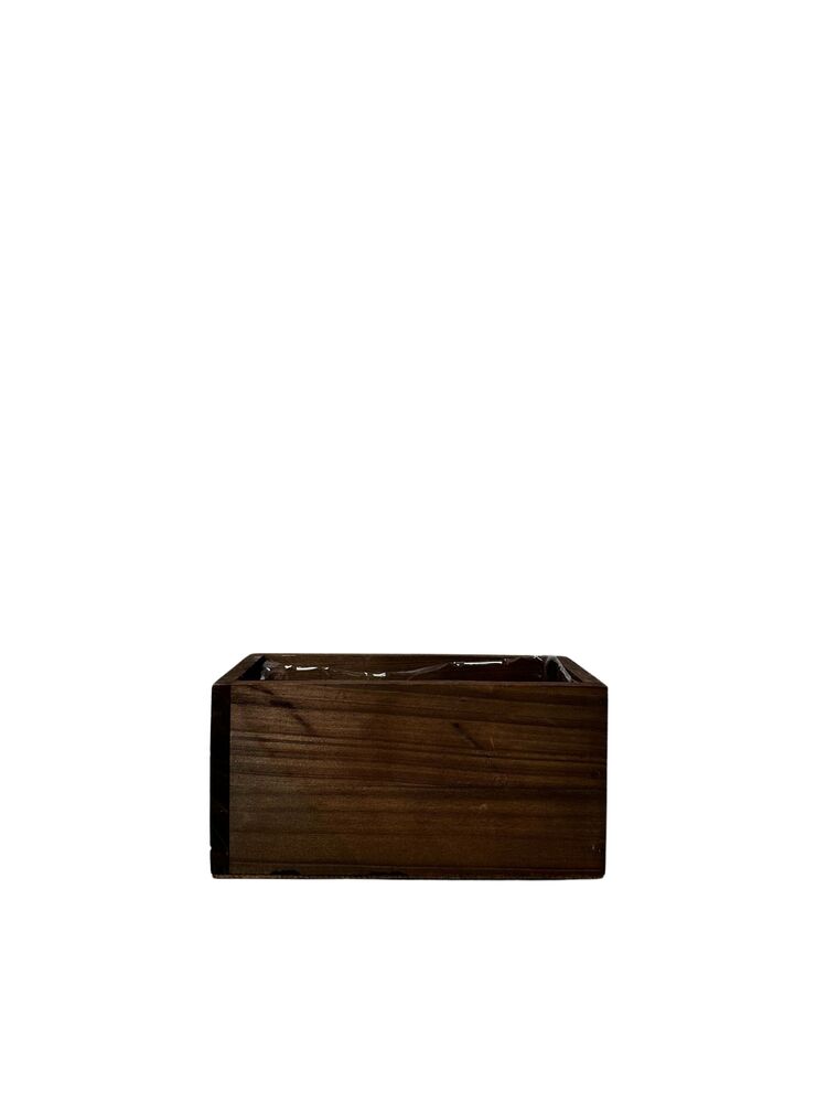 4 inch mahogany rectangle wooden planter