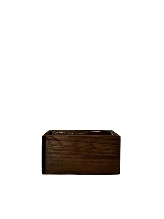 4 inch mahogany rectangle wooden planter