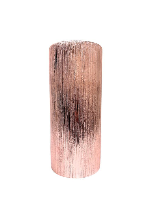 12 inch rose gold cylinder etched ceramic vase