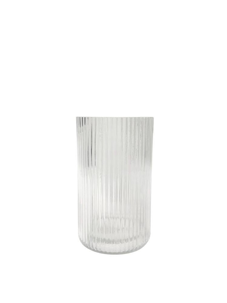 8 inch clear cylinder lined glass vase