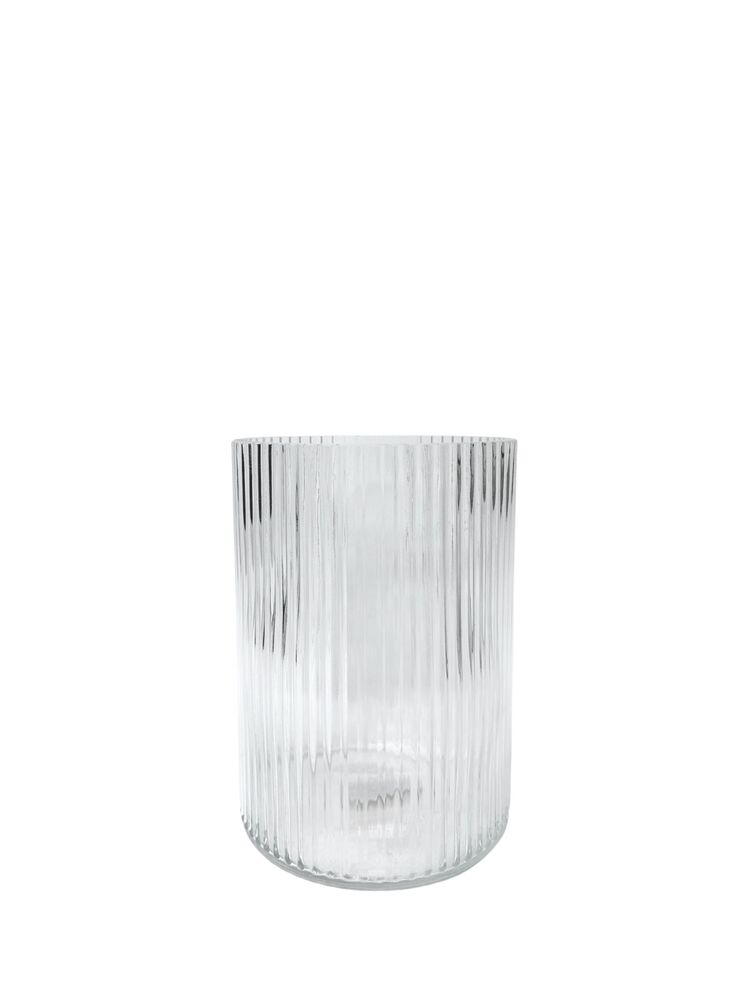 8 inch clear cylinder lined glass vase