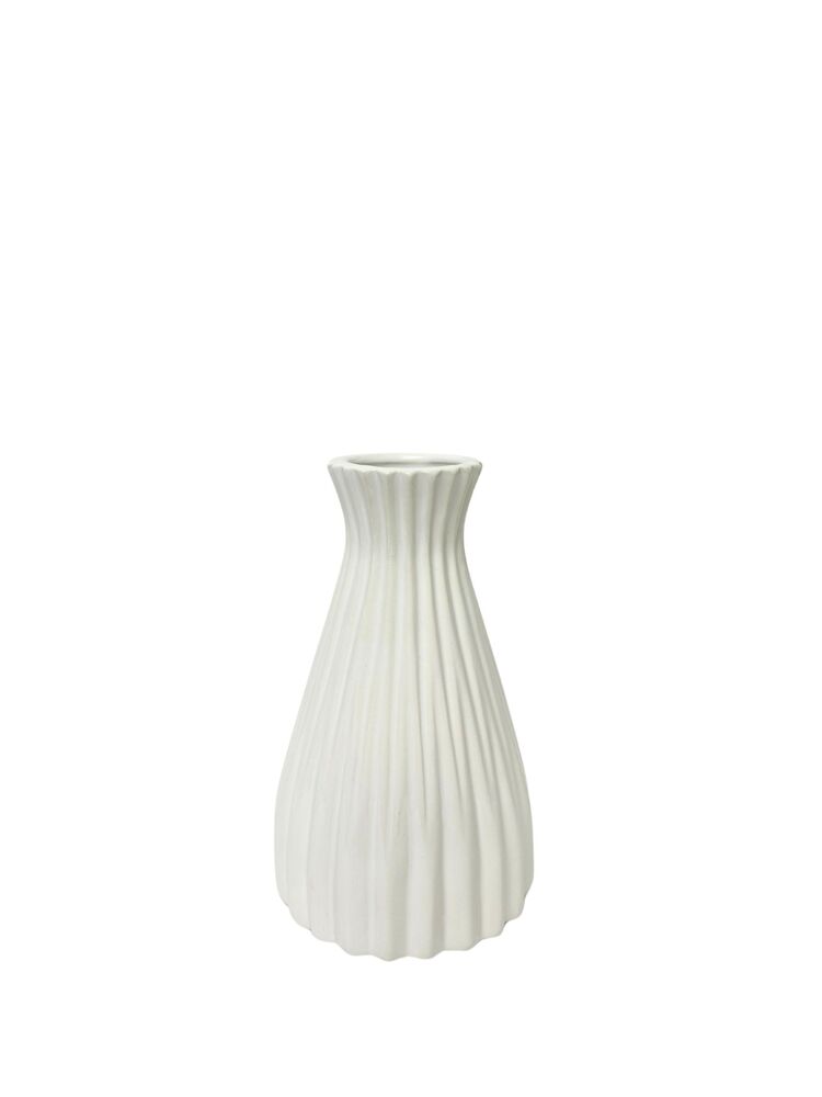 6.75 Inch White Bunch Ceramic Vase 2"W x 6.75"H
