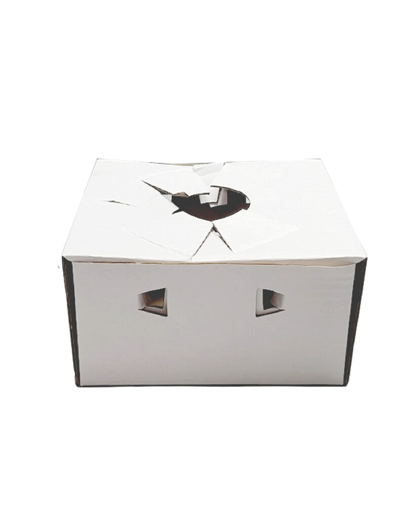 white corrugated vase box holder for floral delivery
