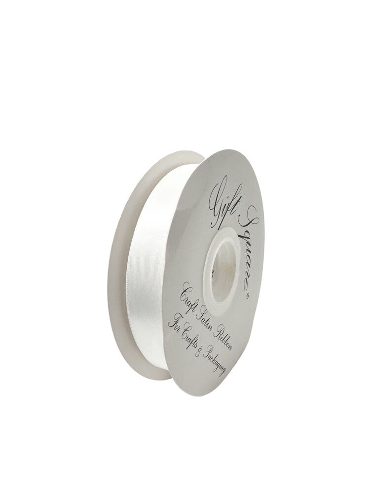 7/8 inch white single satin ribbon