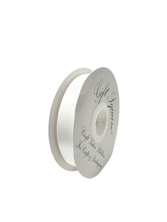7/8 inch white single satin ribbon