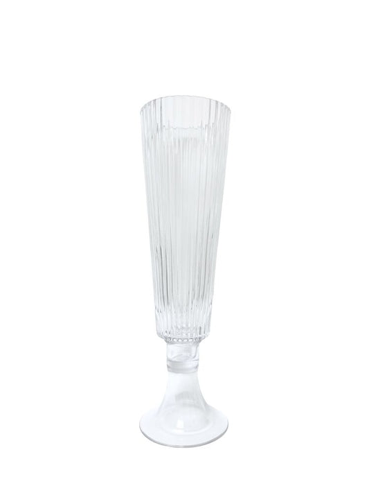 19.75 inch clear cone pedestal glass vase