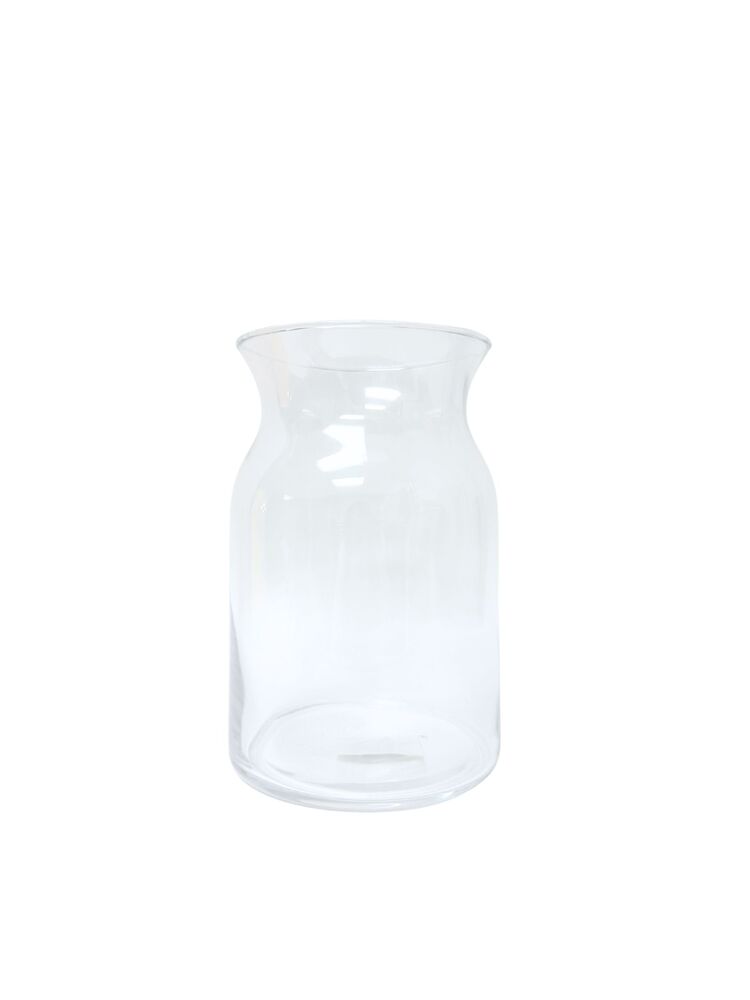 8 inch clear belly glass vase