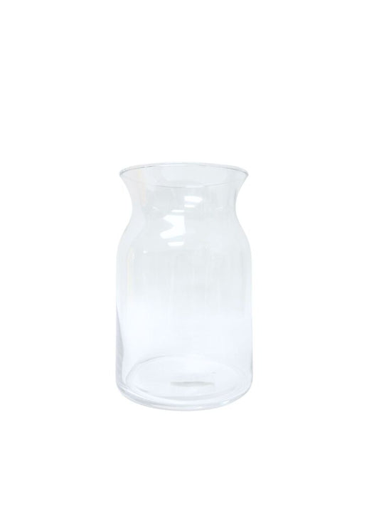 8 inch clear belly glass vase