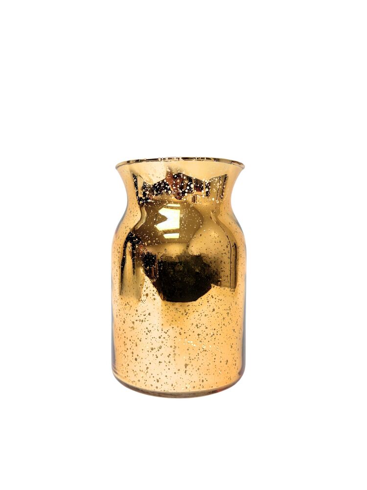 8 inch gold mercury belly glass vase