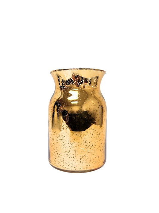 8 inch gold mercury belly glass vase