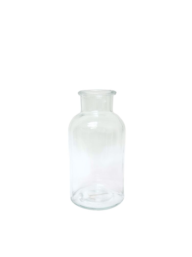 8 inch clear bottle glass vase