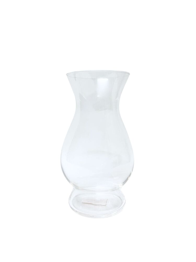 10.5 inch clear belly glass vase