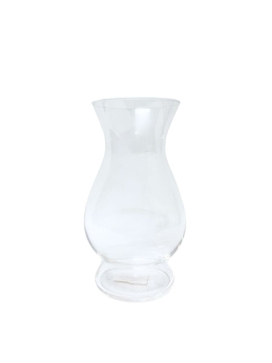 10.5 inch clear belly glass vase