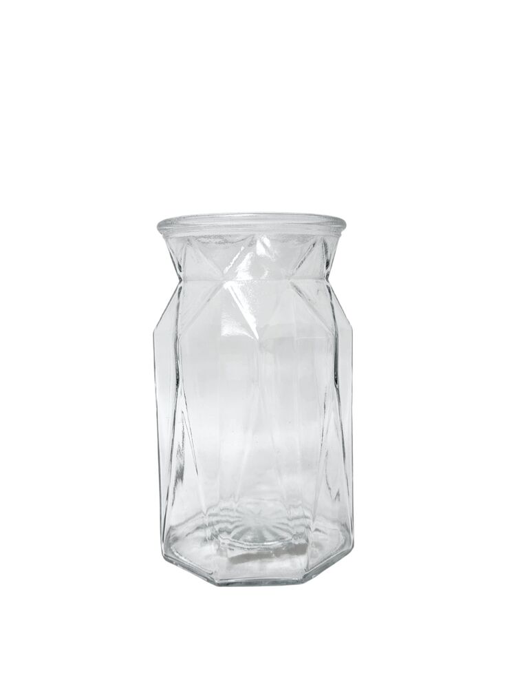 7 inch clear pressed ginger glass vase