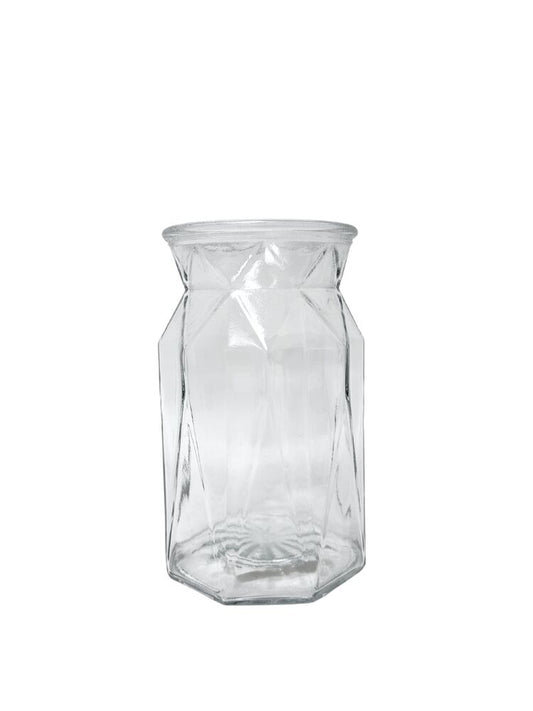7 inch clear pressed ginger glass vase