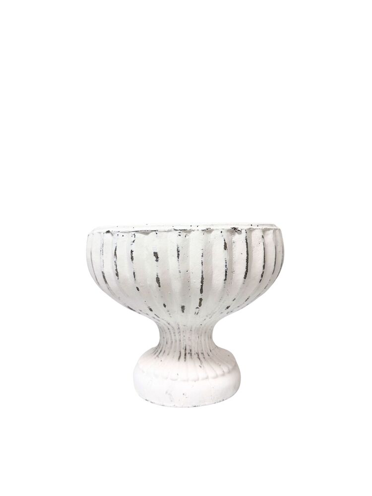 6.25 inch white roman vintage urn cement planter