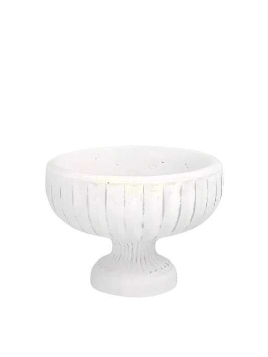 7.5 inch white roman vintage urn cement planter