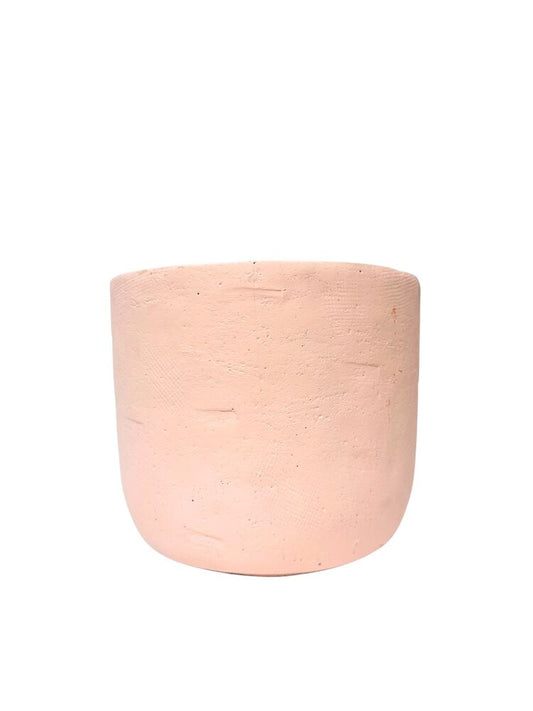 8.25 inch peach round cement planter