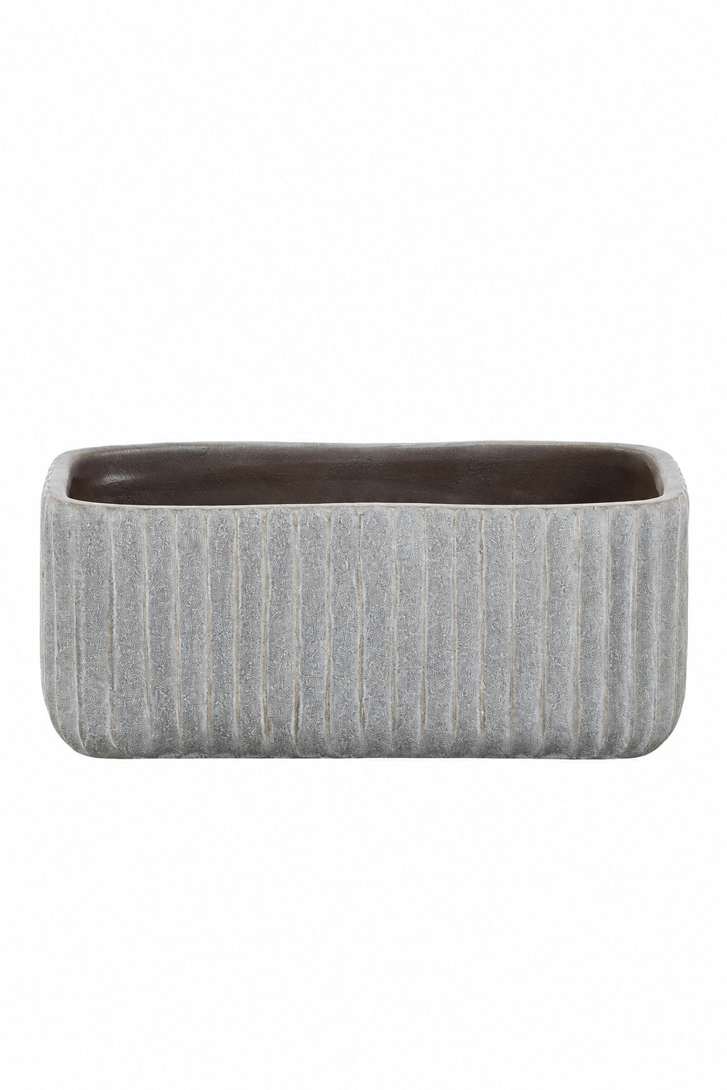 4.25 inch gray rectangle cement planter