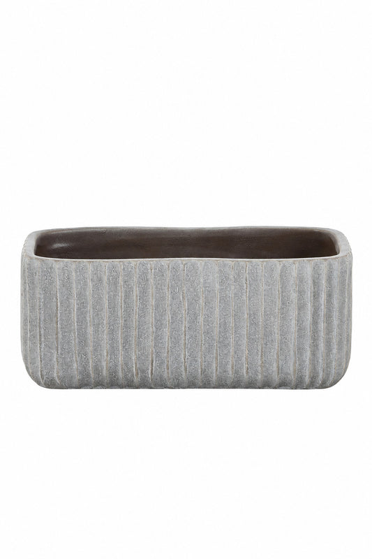 4.25 inch gray rectangle cement planter