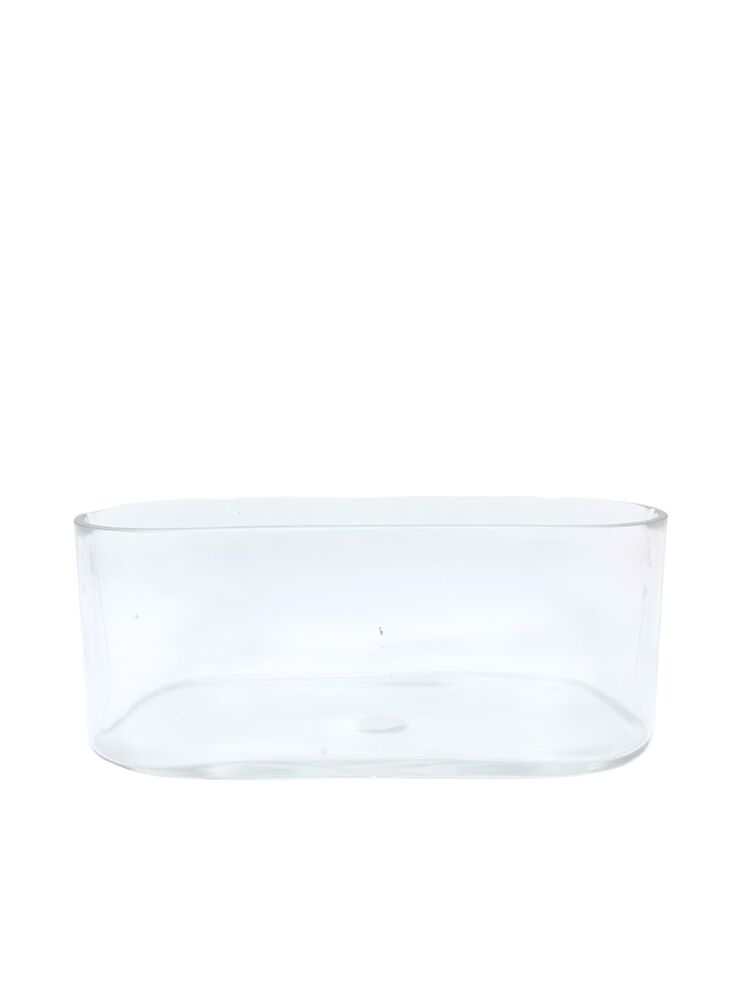 4 inch clear oval glass vase