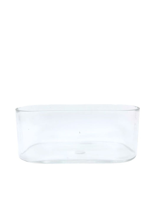 4 inch clear oval glass vase