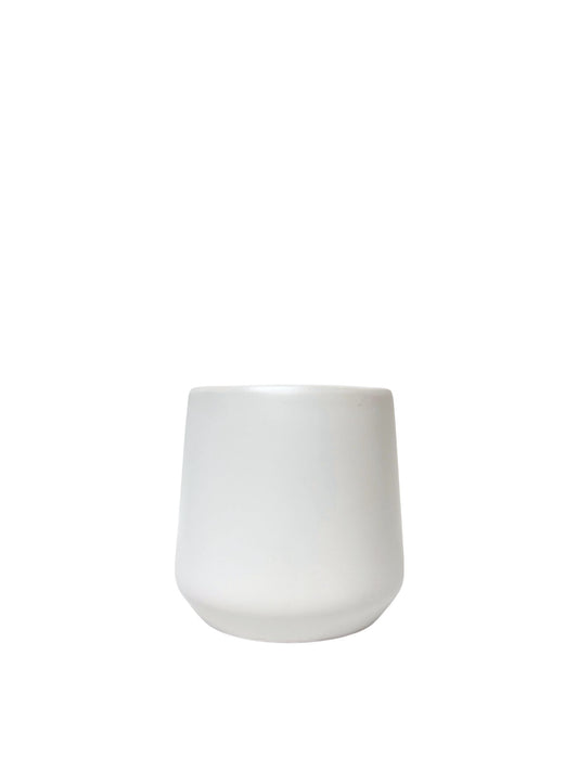 4.5 inch matte white round ceramic vase