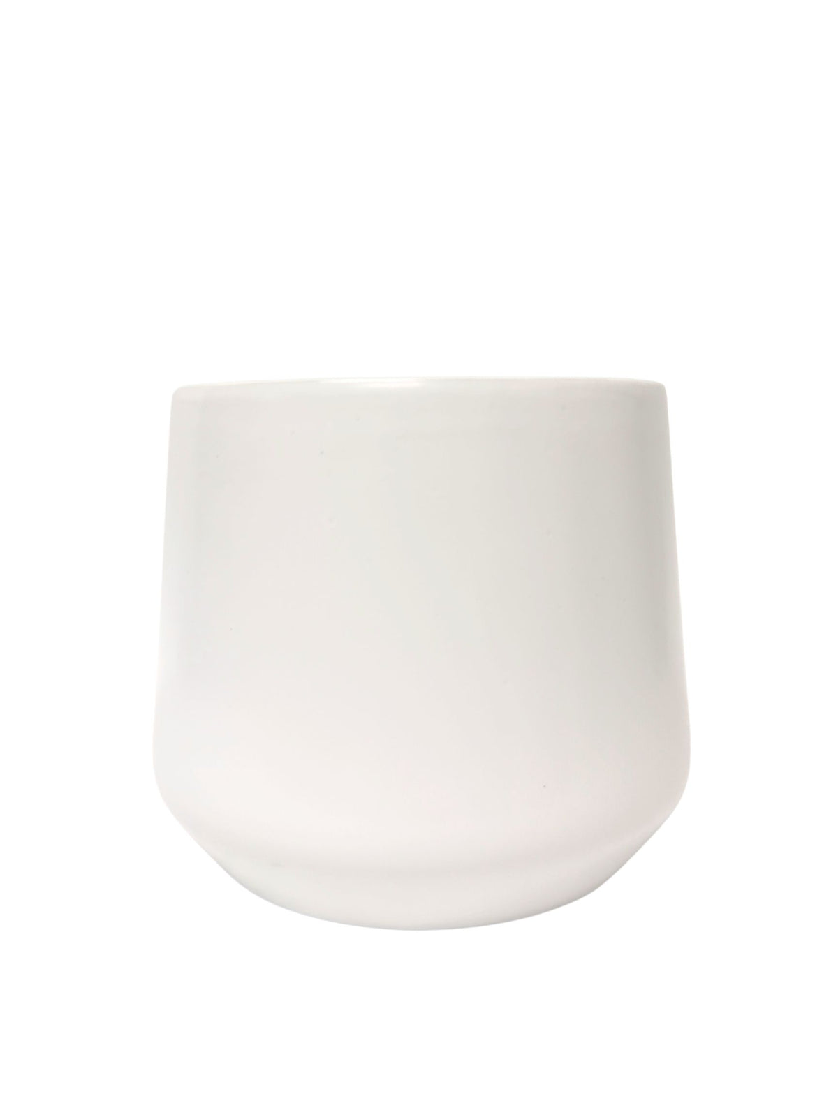 6.25 inch white round ceramic vase