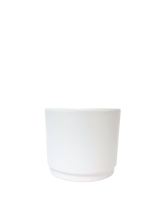 4 inch white round ceramic vase