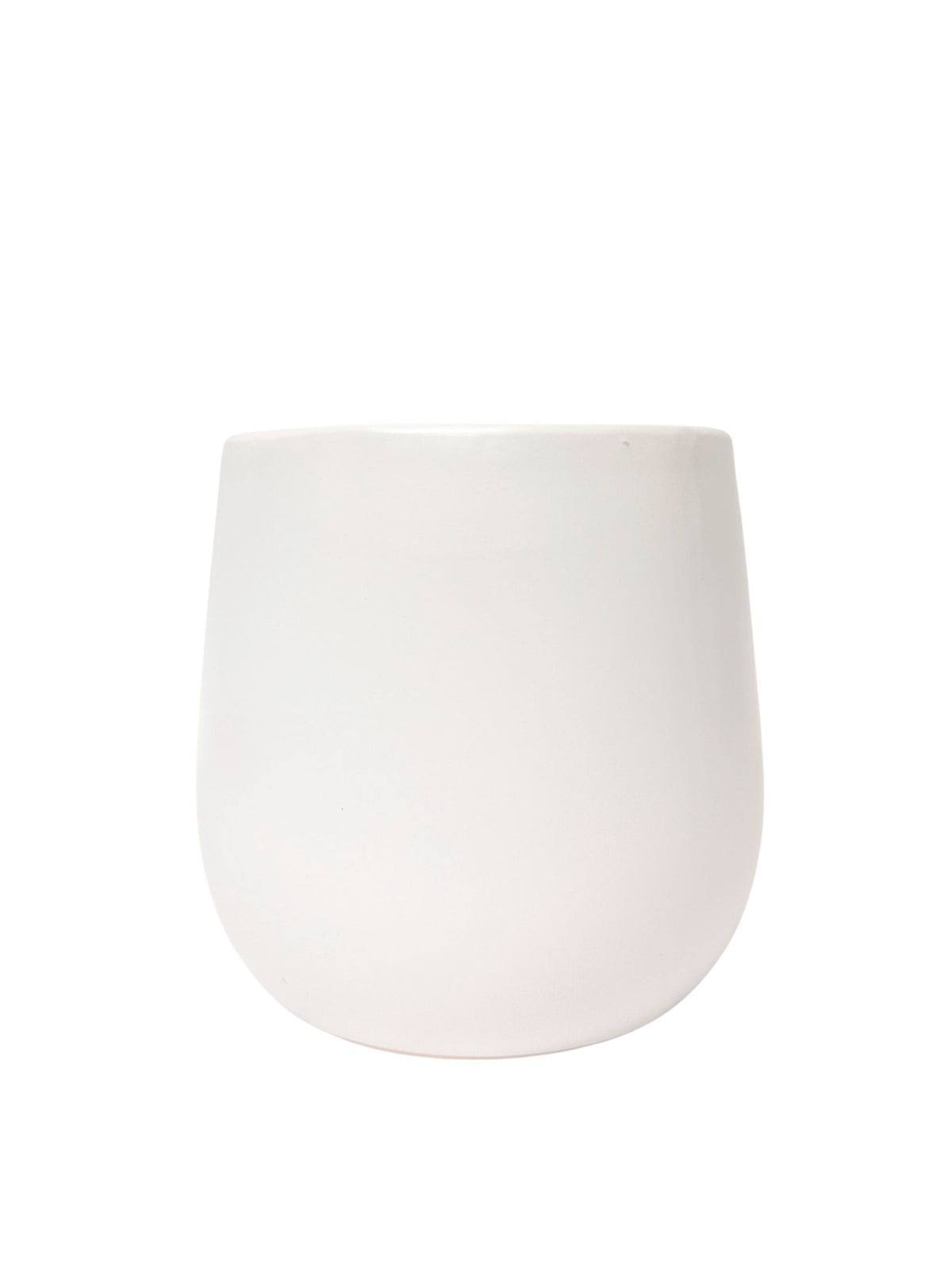 5.25 inch white round ceramic vase