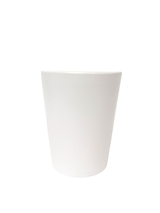 6 inch white round ceramic vase