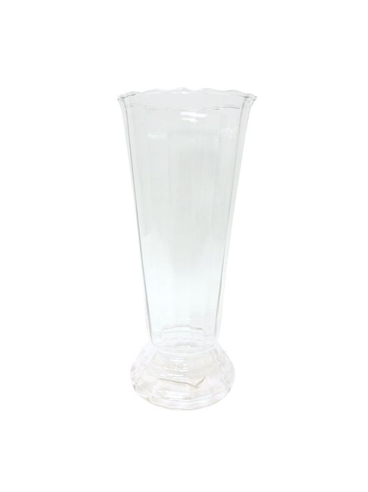 14 inch clear cone glass vase