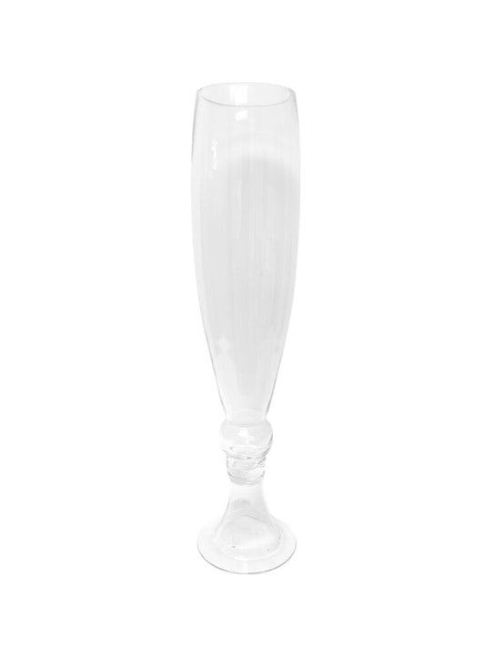 27 inch clear cup pedestal glass vase