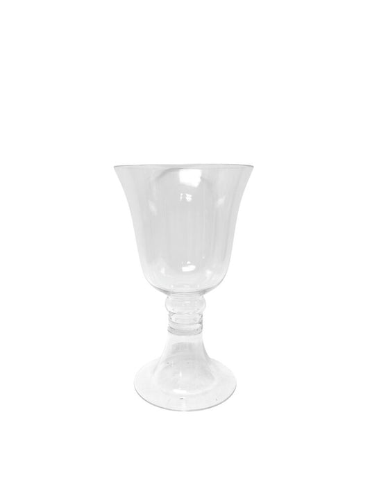 12 inch clear cup pedestal glass vase