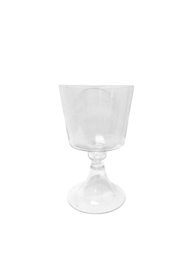 12 inch clear cup pedestal glass vase