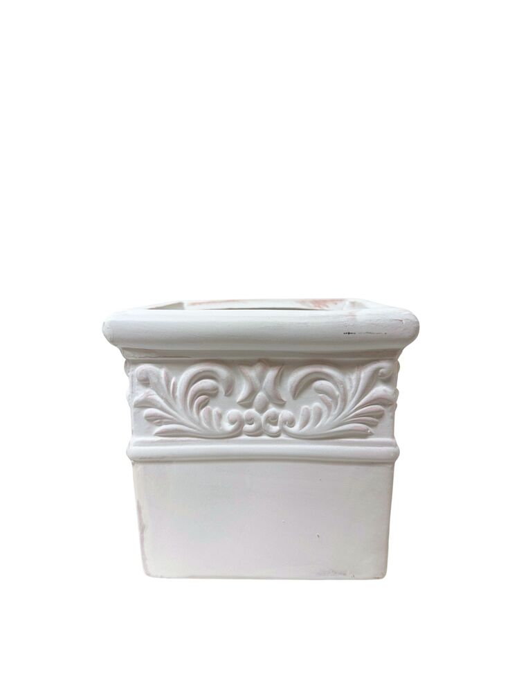 4.75 inch white square ceramic vase
