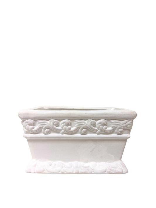 3.5 inch white rectangle ceramic vase