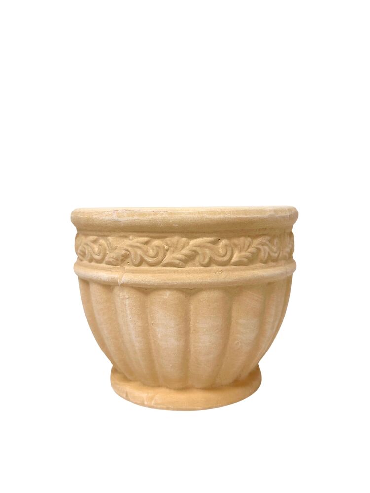 4 inch beige round ceramic vase