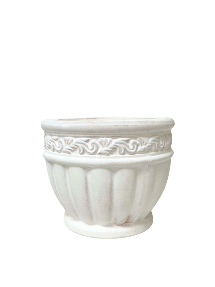 4 inch white round ceramic vase