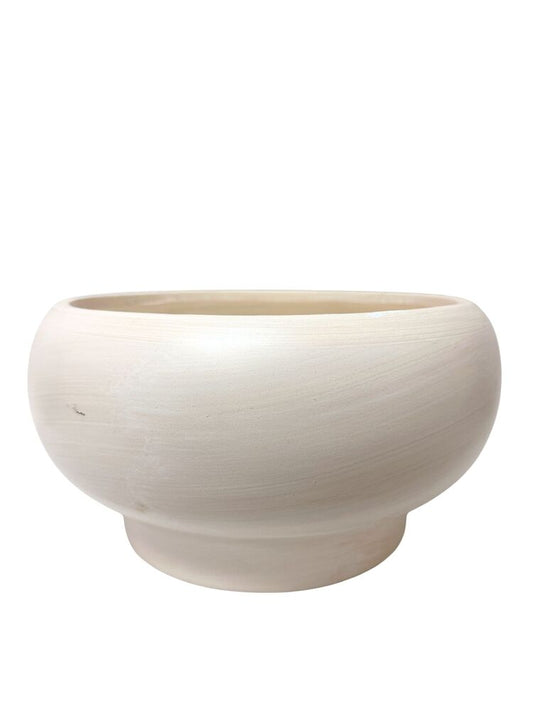 6.5 inch white washed bowl terracotta planter