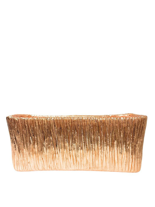 7 inch gold rectangle ceramic vase