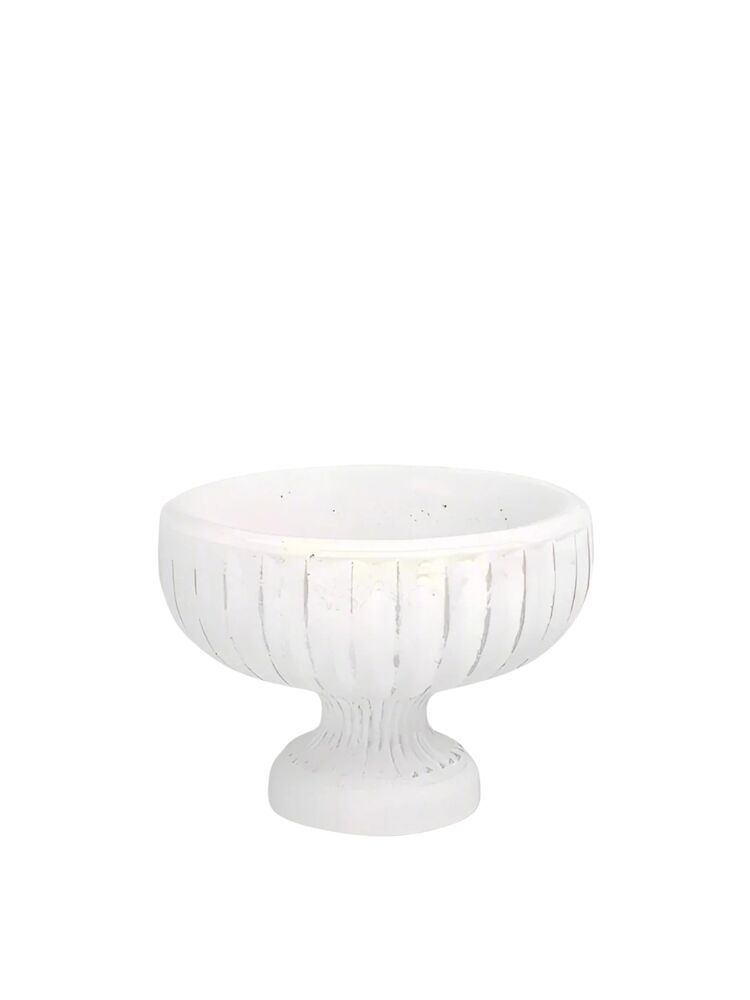5.25 inch white roman vintage urn cement planter