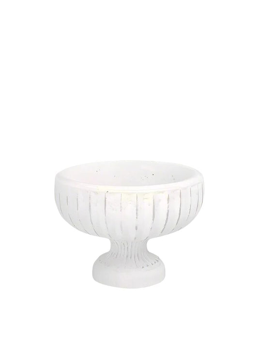 5.25 inch white roman vintage urn cement planter
