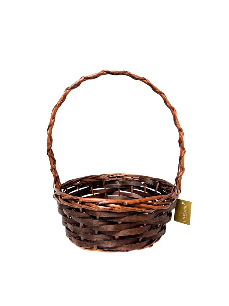 6 inch brown round basket