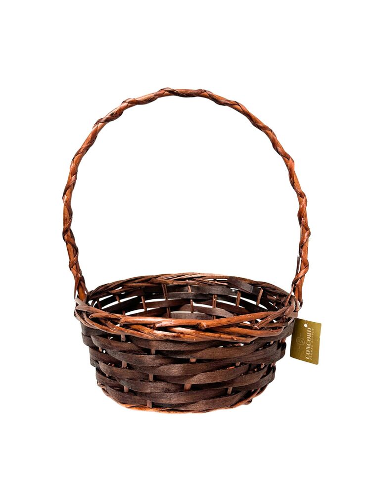8 inch brown round basket