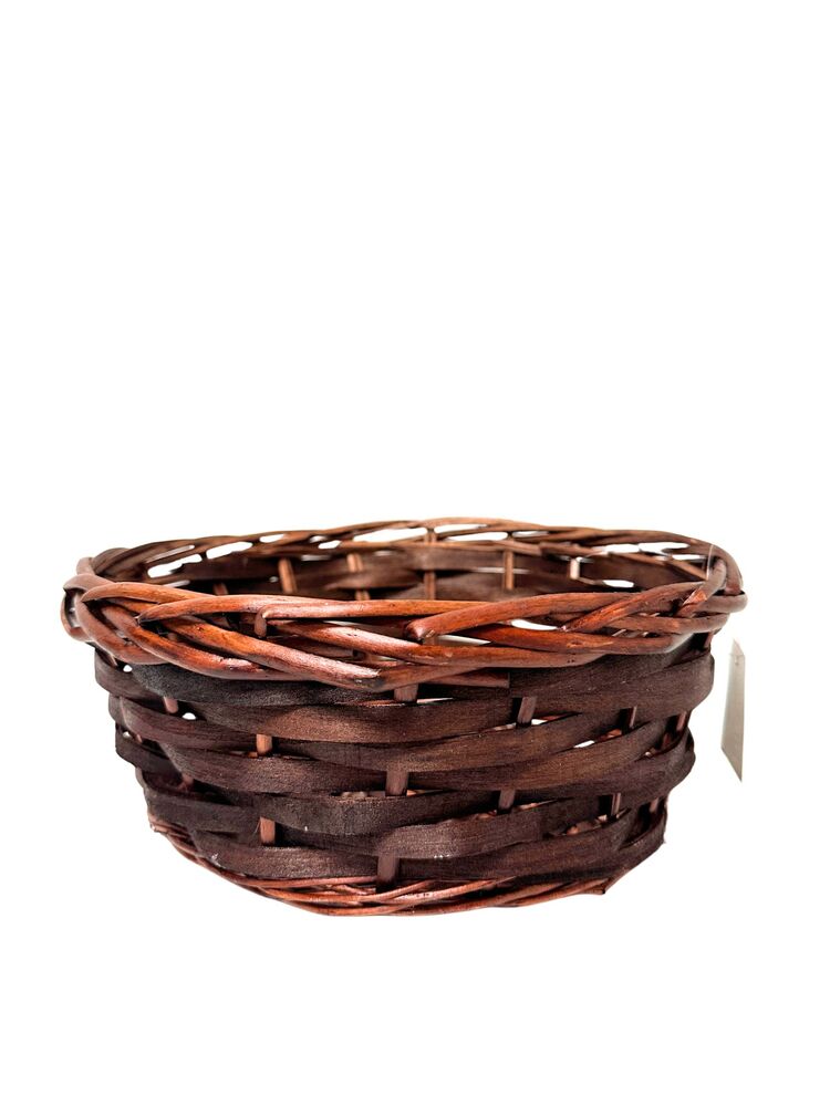 10 inch brown round basket no handle